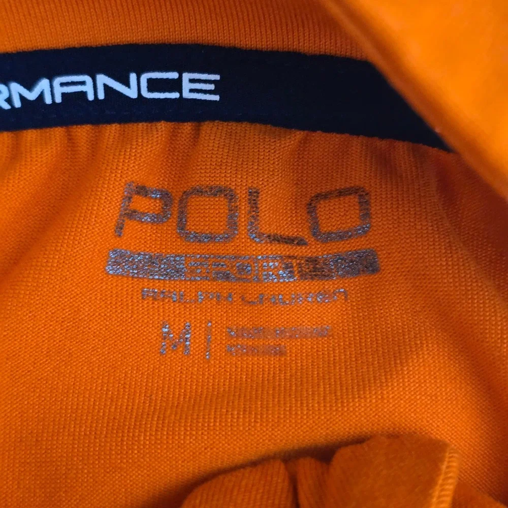 Polo Sport Ralph Lauren Mens Orange Quarter Zip Performance Pullover Size Medium